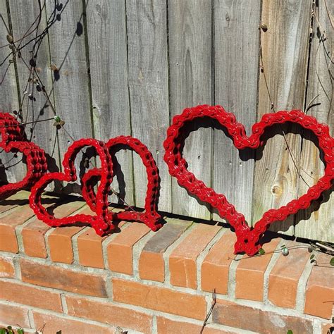 Custom Made Metal Red Heart Sculpture Art Artwork Anniversary Wedding