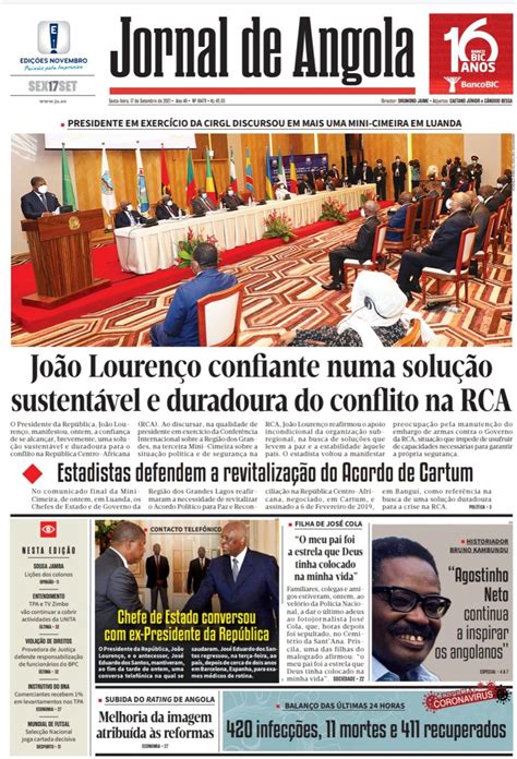 Jornal De Angola Sexta 17 De Setembro De 2021