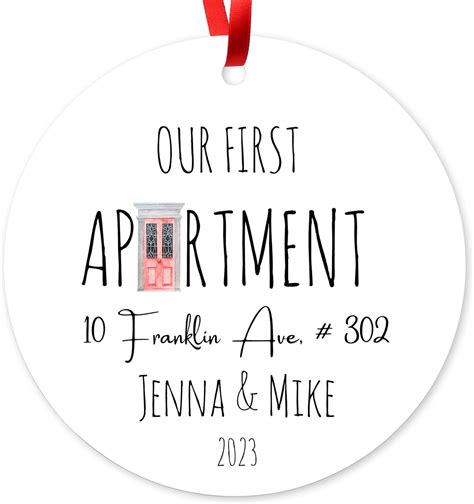 Personalized First Apartment Ornament 2023 Couples New