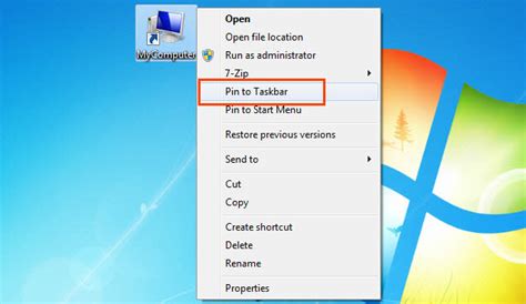 Pin Computer And Other Useful Shortcuts To Taskbar In Windows 10 7 And
