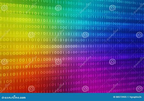 Rainbow Binary Code Background Illustration Background Image Stock