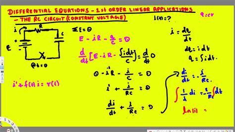 Differential Equation 1st Order Linear Applications It Of The