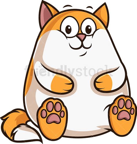 Fat Cat Cartoon Clipart Vector Friendlystock
