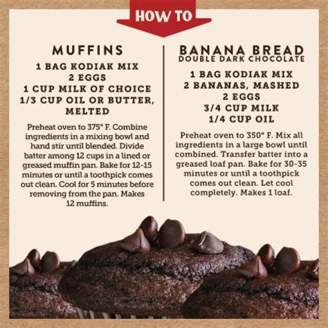 Kodiak Cakes Double Dark Chocolate Protein Packed Muffin Mix 14 Oz