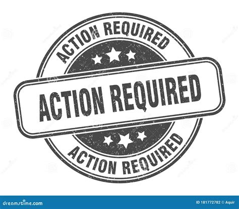 Action Required Stamp Action Required Round Grunge Sign Stock Vector
