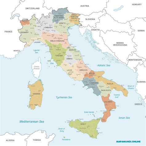 Italia Mapa Mundi Mapa Região