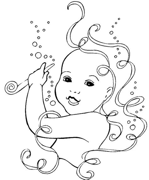 kleurplaten en zo » Kleurplaat van Baby