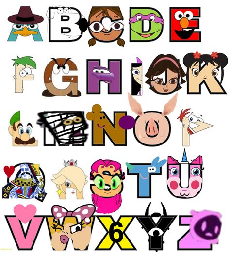 cartoon characters alphabet blank template imgflip