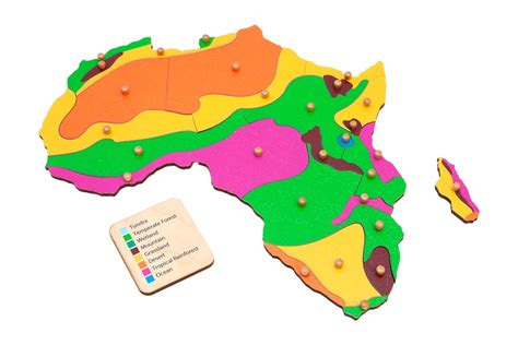 Montessori Materials Biomes Of Africa Puzzle Map Complete Set Premium