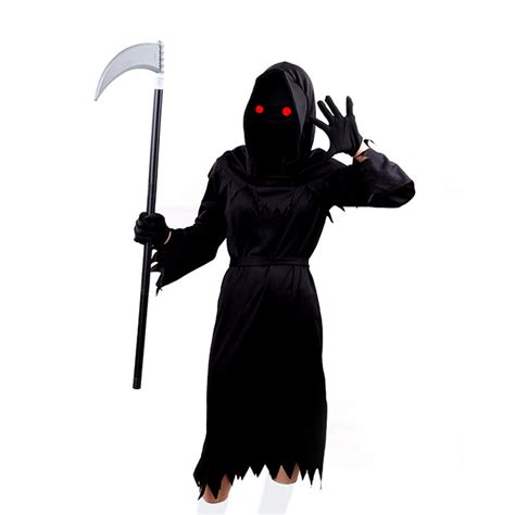 Scary Costume Grim Reaper Costume For Boys Kids Costume With Glowing