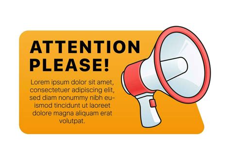 Attention Please Sticker With Megaphone 33135140 Vector Art At Vecteezy