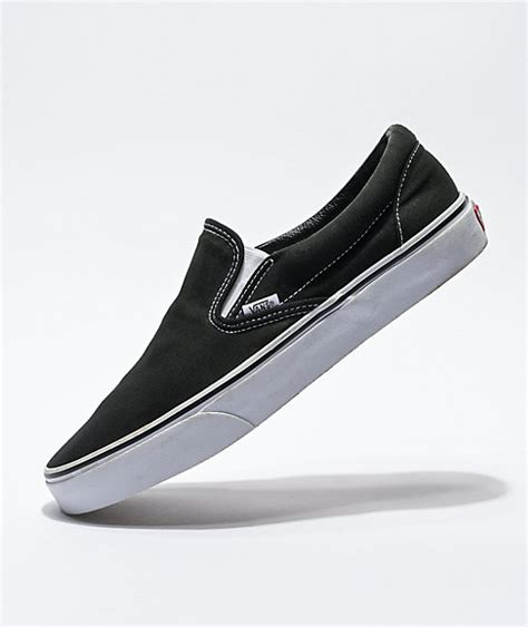 Vans Classic Slip On Black And White Shoes