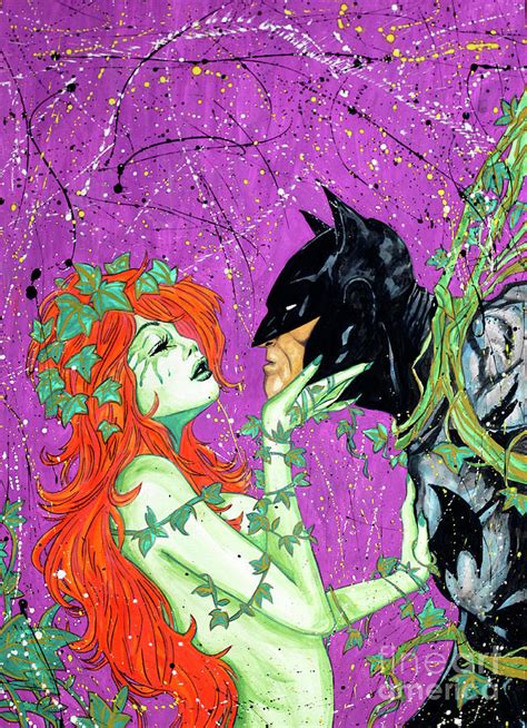 Poison Ivy Vs Batman Drawing By Sledjee Art Fine Art America