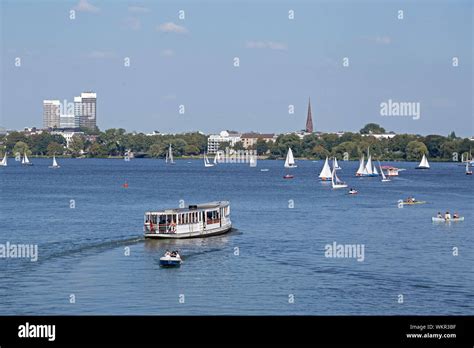 Excursion Boat On Lake Outer Alster Hamburg Germany Stock Photo Alamy