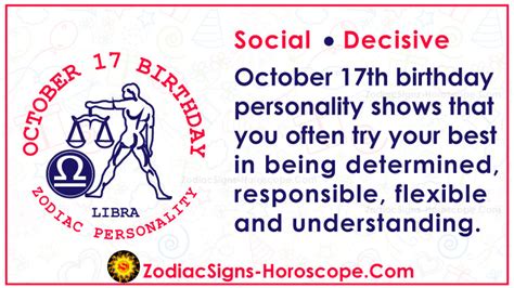 As you might expect from the scale symbolism, libras are very balanced. October 17 Zodiac - Accurate Birthday Personality ...