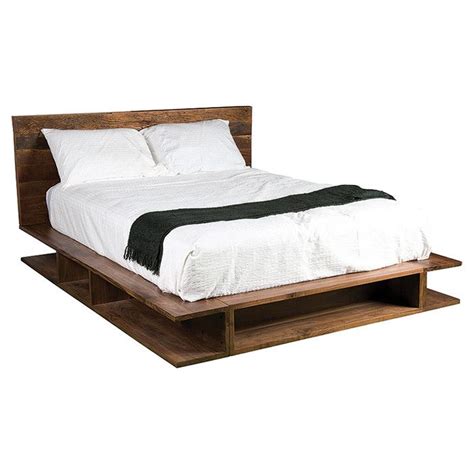 The white stained oak veneer colour of the bed gives it a wooden feel. Rustic, low profile storage bed with a solid wood ...