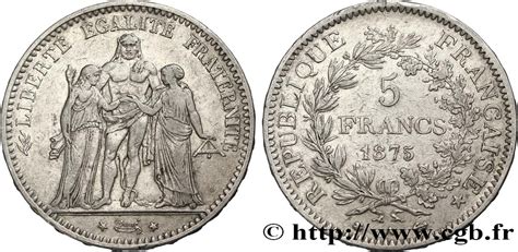 5 Francs Hercule 1875 Paris F33415 Fmd350685 Modern Coins
