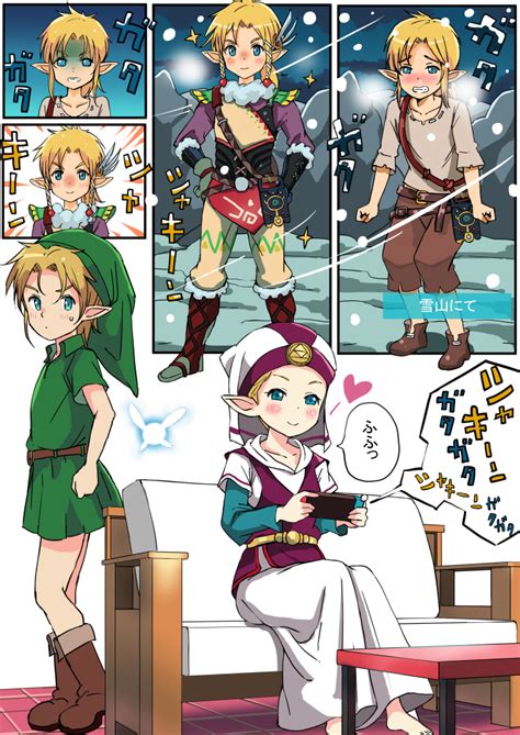 Link Princess Zelda Young Link And Young Zelda The Legend Of Zelda And 2 More Drawn By