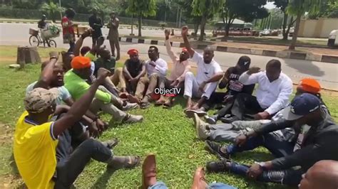 Breaking Comrades Commence Sit Out In Front Of Dss Center Abuja Over