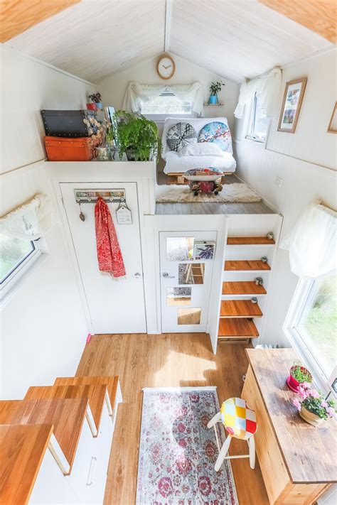 Living Big In A Tiny House Womans Dream Tiny House Even Has A Walk