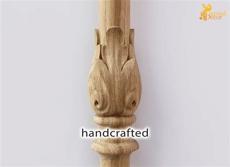 Indoor Stair Baluster Smooth Carved Floral Staircase Spindle Etsy