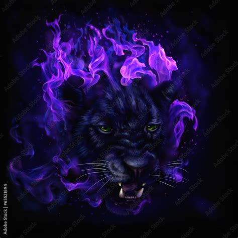 Panther Head In Flames Stock Illustration Adobe Stock