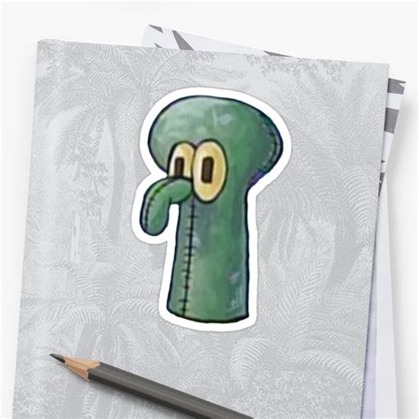 Squidward Finger Puppet Sticker By Mailmansurprise Redbubble