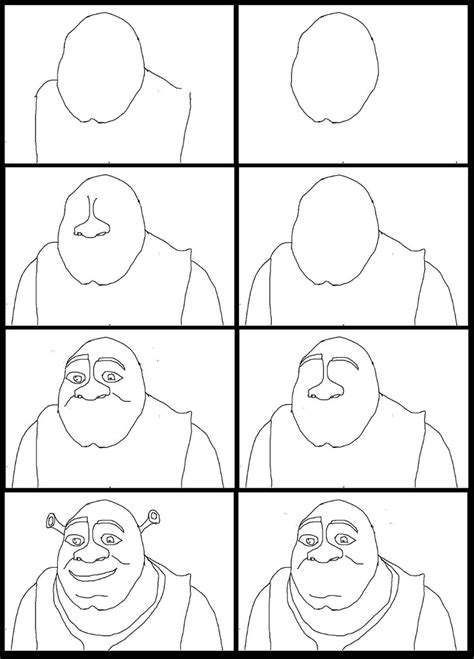 How To Draw Shrek Step By Step At Drawing Tutorials