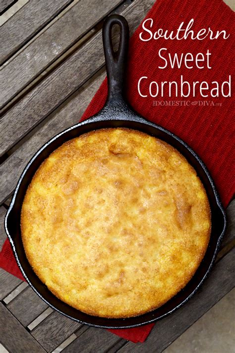 Southern Sweet Cornbread Recipe The Domestic Diva