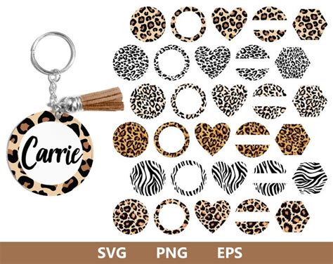 Keychain Pattern Svg Leopard Keychain Stain Svg Key Ring Etsy