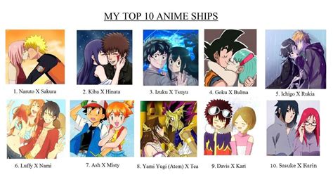 My Top 10 Anime Ships By Micshork On Deviantart