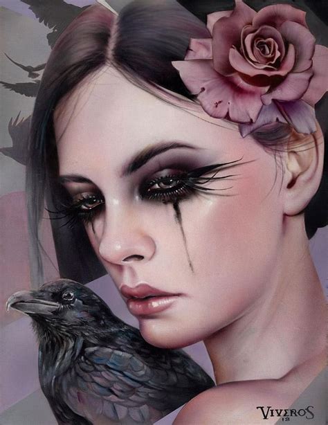 Crow Brian M Viveros Acrylic And Oil On Maple Board Pop Art Wolf