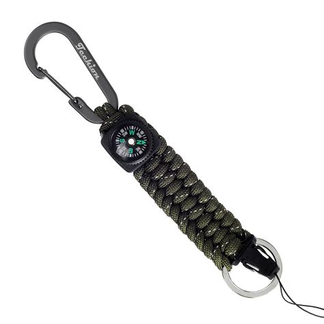 Techion Paracord Survival Keychain Compass 60 Inch Disassembled