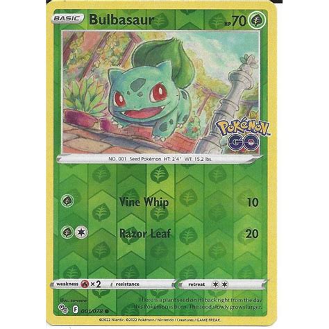 Pokemon Trading Card Game 001078 Bulbasaur Common Reverse Holo Card