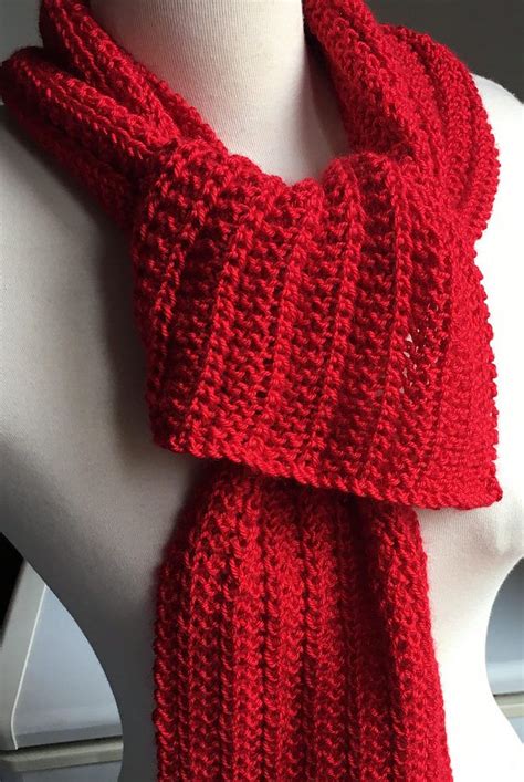 Free Knitting Pattern For One Row Repeat Scarf Easy Scarf Knitting Patterns Knitting Patterns