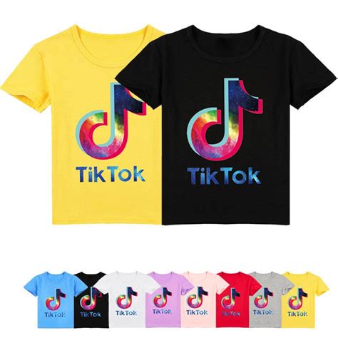 Buy Summer Unisex Tik Tok T Shirt Children Boys Short Sleeves 8 Color