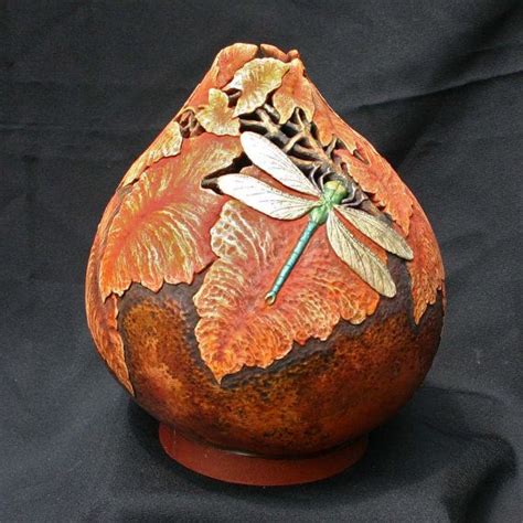 Dragonfly Hand Carved Gourd Etsy Hand Carved Carving Gourds