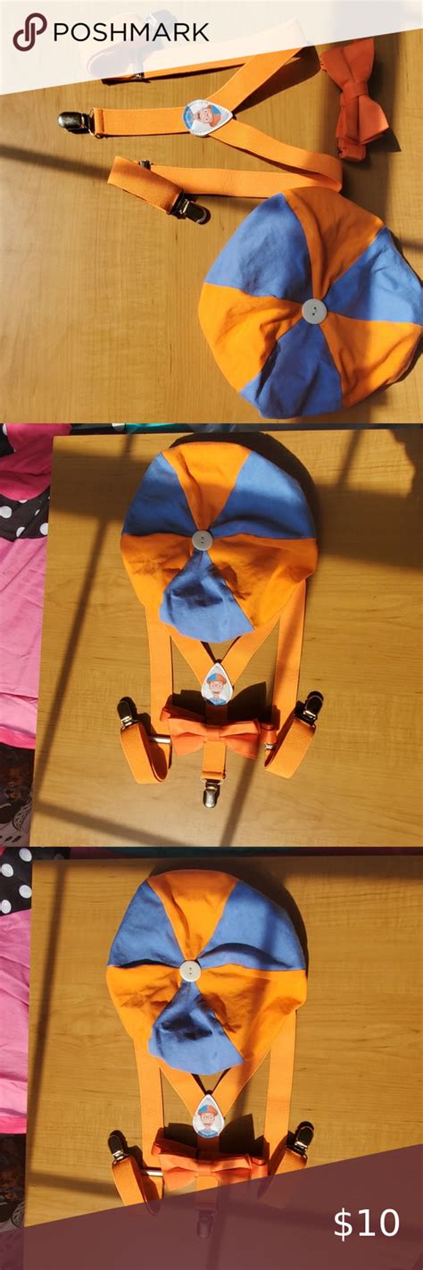 Blippi Kids Orange Suspenders Hat And Bow Tie Orange Bows Bows Kids