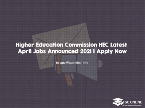 Higher Education Commission HEC Latest April Jobs Announced 2021