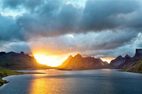 Lofoten Islands Sunset Stock Image Image Of Europe 101275125