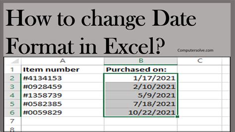 How To Change Date Format In Excel
