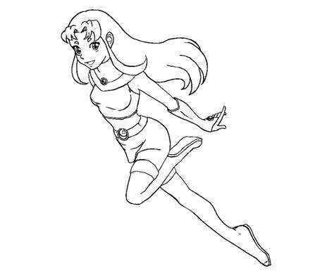 Starfire Flying Coloring Pages Coloring Pages