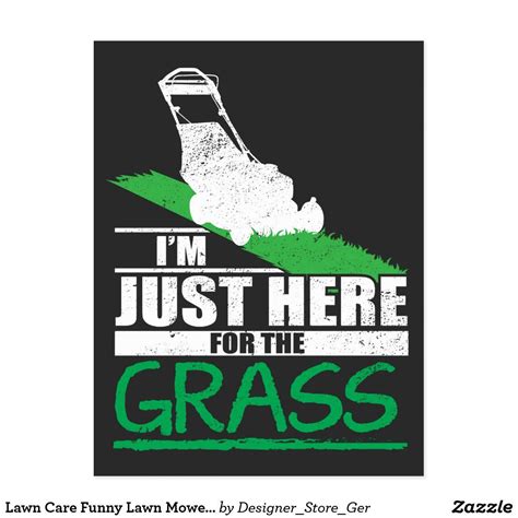 Lawn Care Funny Lawn Mower Grass Mowing Postcard In 2020