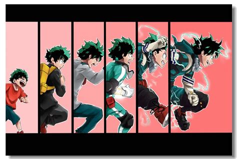 Custom Canvas Wall Mural Evolution Of Deku Midoriya Izuku Poster My