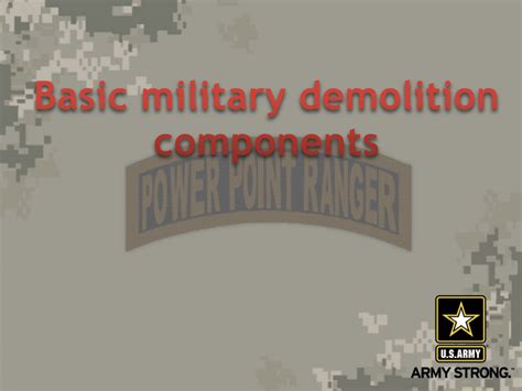 Demolition Components Powerpoint Ranger Pre Made Military Ppt Classes