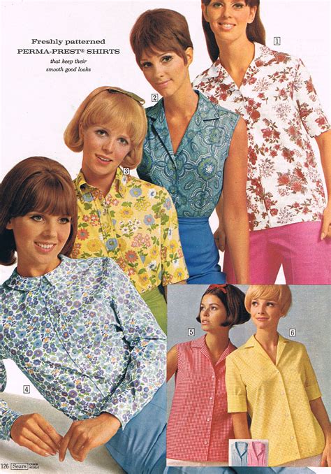 1968 polyester blouses sears retro fashion vintage groovy fashion 60s and 70s fashion