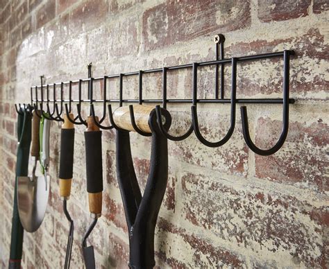 Extra Long Wall Mounted Garden Tool Storage Rack Hook Holder Organiser