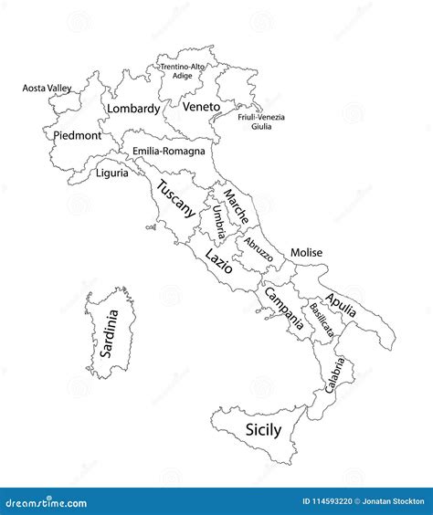Editable Blank Vector Map Of Italy Vector Map Of Italy Isolated On