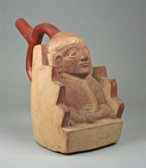 stirrup spout bottle with figure moche the metropolitan museum of art