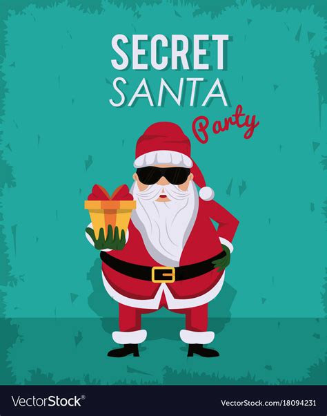 Secret Santa Cartoon Royalty Free Vector Image
